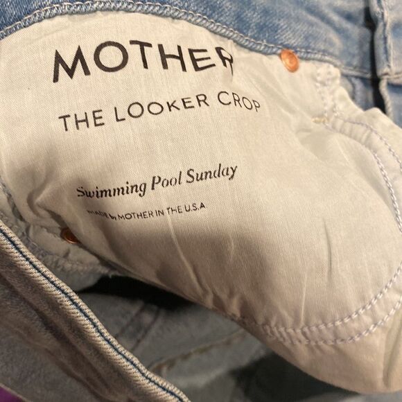 Mother The Looker Crop Skinny Jeans in Swimming Pool Sunday - Picture 3 of 10